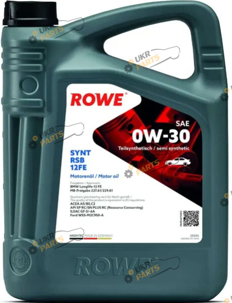 Моторное масло Rowe HIGHTEC SYNT RSB 12FE 0W-30 4 л (20305-0040-99)