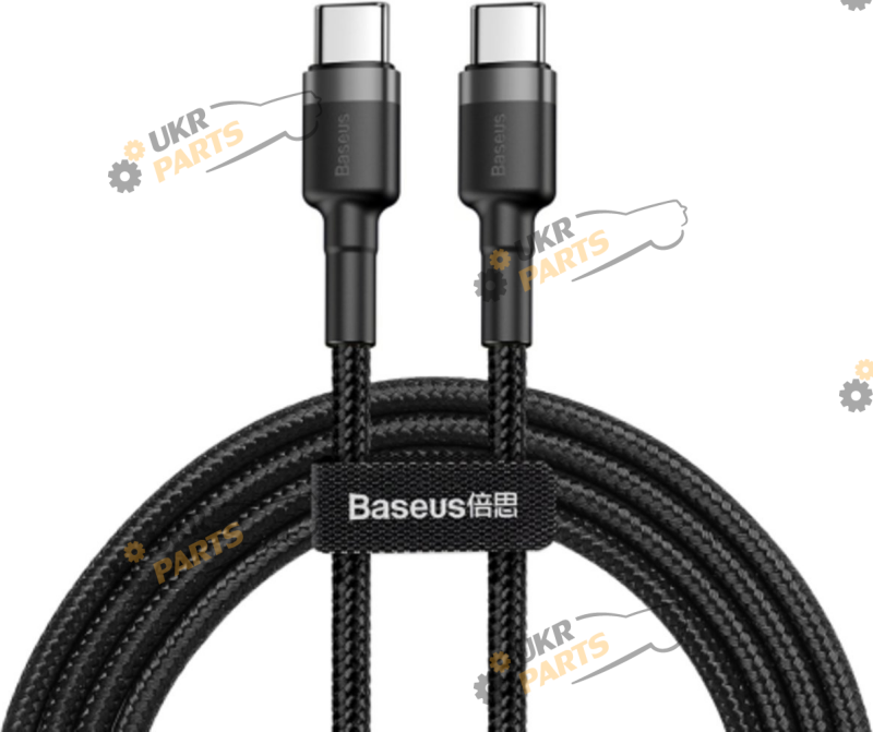 Кабель Baseus Cafule PD2.0 60W Grey+Black Type-C 3 А (CATKLF-GG1)