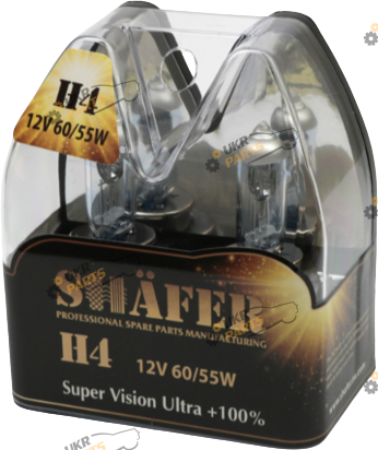 Галогеновая лампа Shafer Super Vision Ultra +100% 12v H4 2 шт (SL3004)