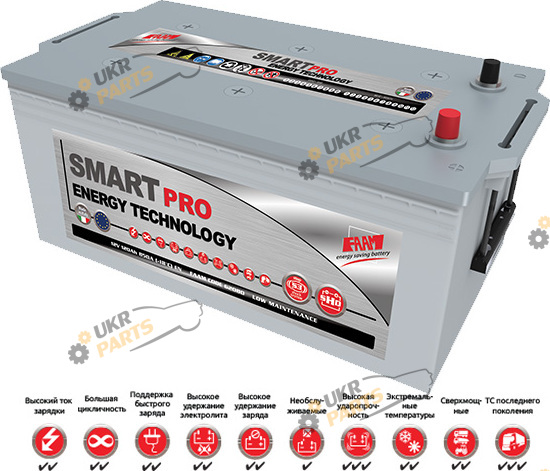 Грузовой аккумулятор Faam Smart Pro Heavy Technology 1100А 200 Ач (70082)