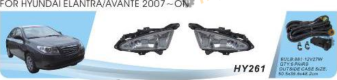Фара противотуманная DLAA 27 Вт Hyundai Elantra/2006-11 (HY-261W)