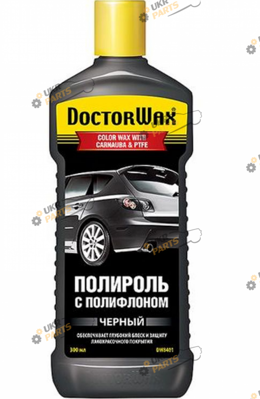 Полироль для кузова Doctor Wax с полифлоном (Черный) 0.3 л (DW8401)