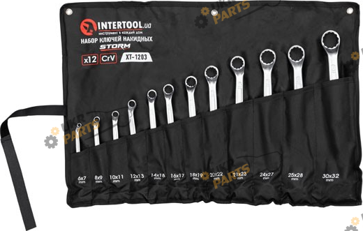 Набор накидных ключей Intertool изогнутый 12шт. (6-32мм) (XT-1203)