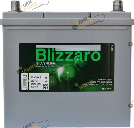 Автомобильный аккумулятор Blizzaro Silverline Asia 540 A L+ 60 Ач (D23 060 054 110)