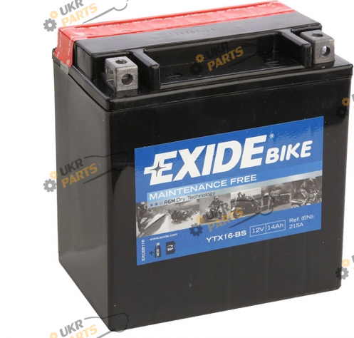 Мотоциклетный аккумулятор Exide 14 Ач (ETX16-BS)
