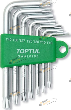 Набор шестигранников Toptul T10-T40 7 шт (GAAL0705)