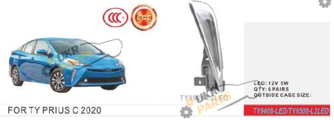 Фара противотуманная DLAA 5 Вт Toyota Prius C 2020- (TY-9508-L2LED 2в1)