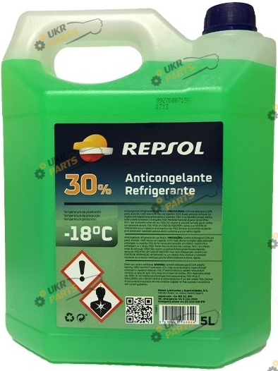 Антифриз Repsol 30% VERDE G11 зелёный 5 л (RP717U92)