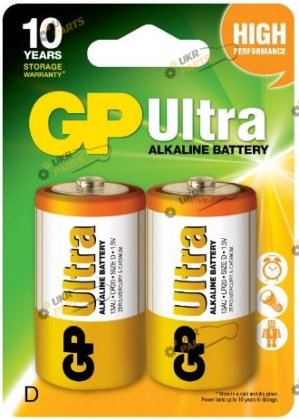 Солевая батарейка GP SUPERCELL 1.5V 24PL-S2 LR20 2 шт. (4891199034442)