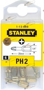 Набор бит Stanley PH2 х 25 мм, GOLD 6 шт (1-13-689)
