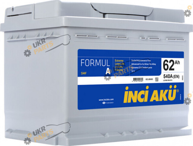 Автомобильный аккумулятор INCI AKU 540 A 62 Ач (LB2 062 054 013)