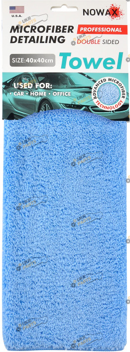 Микрофибровая салфетка универсальная NOWAX double-sided 40х40 мм голубая (NX68442)