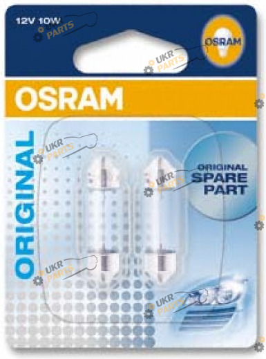 Лампочка габарита Osram C5W 28mm 12V SV8.5-8 10X2 Blister (6438-BLI2)
