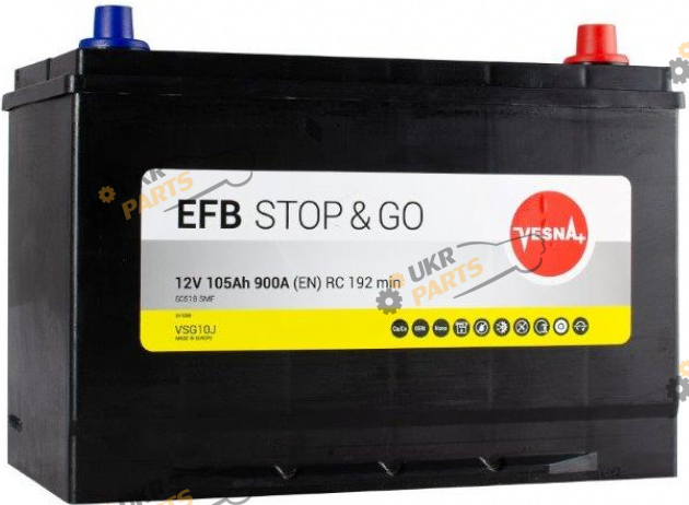 Автомобильный аккумулятор Vesna EFB JIS Euro (0) 105 Ач (313 005)