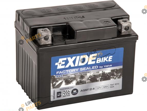 Мотоциклетный аккумулятор Exide 3 Ач (AGM12-4)