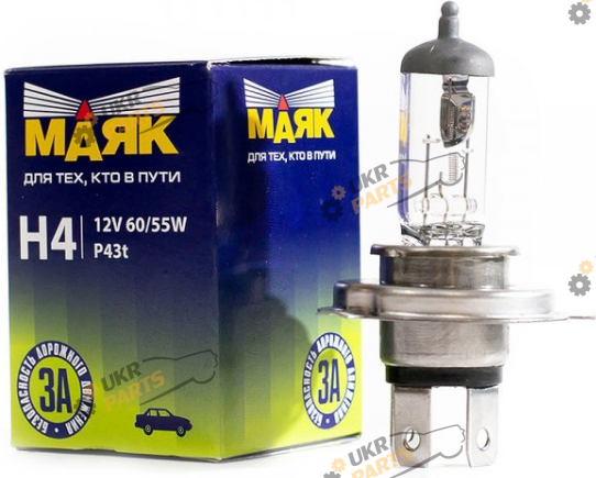 Галогеновая лампа Маяк 60/55W 12v H4 1 шт (52420)