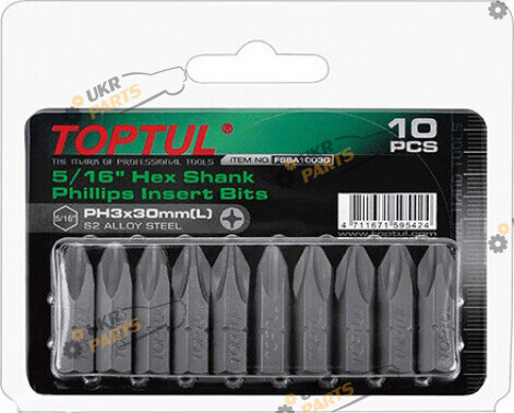 Набор бит Toptul 10 шт PH2 Стандарт (FSBA1002G)
