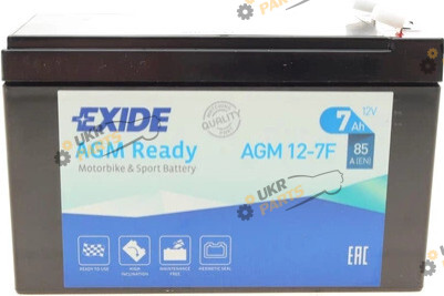 Мотоциклетный аккумулятор Exide 7 Ач (AGM12-7F)