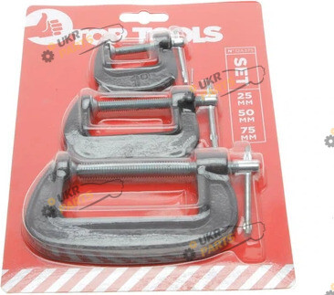 TOP TOOLS Струбцина столярна G 25mm/50mm/75mm к-кт 3 шт. (12A375)