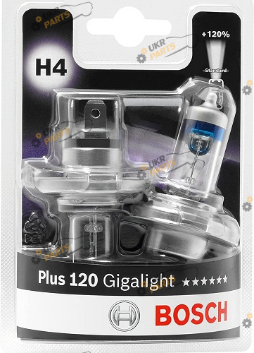 Галогеновая лампа Bosch 12V 60/55W H4 GIGALIGHT бокс 2 шт H4 (1987301425)