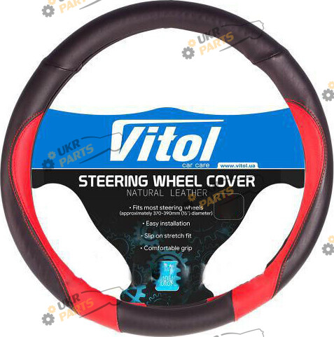 Чехол на руль Vitol M (37-39 см) черно-красный (JX-163001/5 BK/RD M)