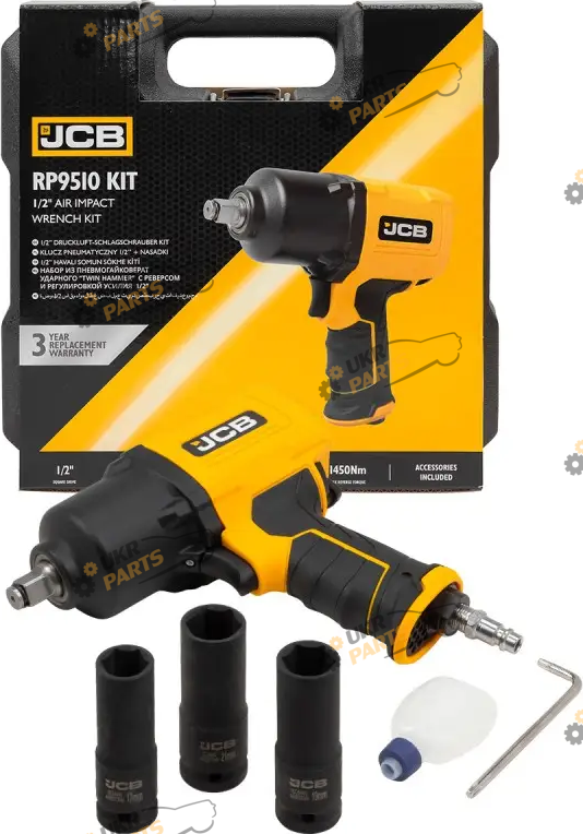 Гайковерт пневматический JCB ударный с комплектом головок 1/2