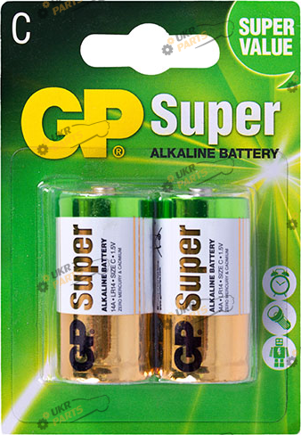Щелочная батарейка GP SUPER ALKALINE 1.5V C 2 шт. (4891199000010)