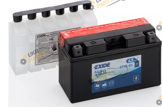 Мотоциклетный аккумулятор Exide 6.5 Ач (ET7B-BS)