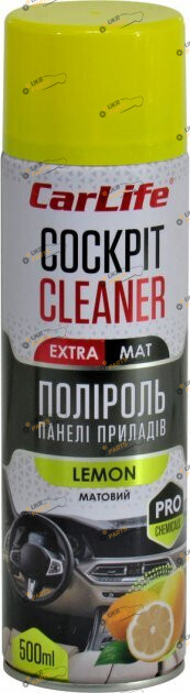 Полироль для торпеды Carlife Cockpit Cleaner EXTRA MAT Лимон 0.5 л (CF521)