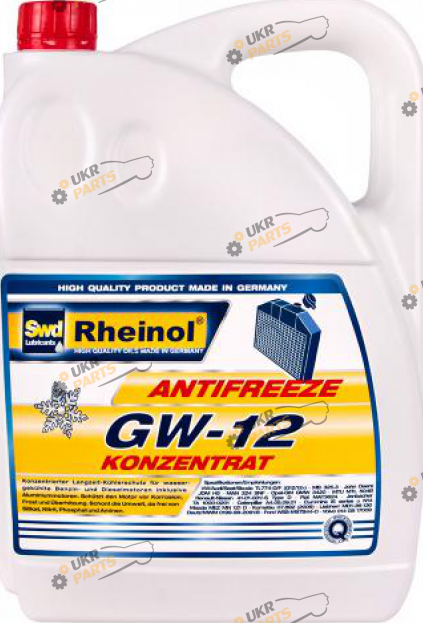 Концентрат антифриза Rheinol G12 красный 5 л (GW12 Konz 5L/39142,580)