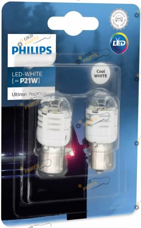Лампочка Philips P21W LED 12V Ultinon Pro3000 White (11498U30CWB2)