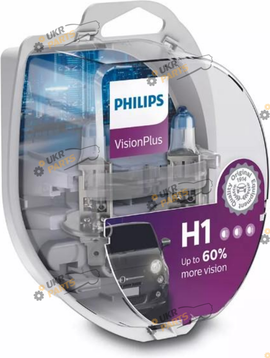 Галогеновая лампа Philips Vision Plus P14,5s Special +60% H1 2 шт (36322728)