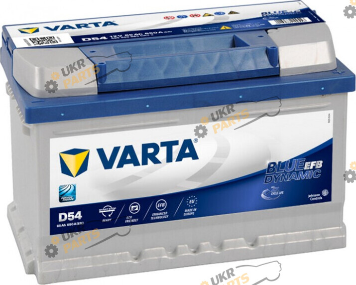 Автомобильный аккумулятор Varta Blue Dynamic EFB START-STOP Ев (-/+) D54 65 Ач (565500065)