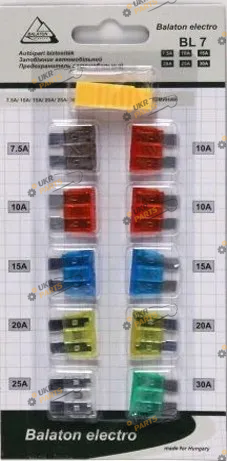 Набор предохранителей Balaton 7.5A-30A 10 шт (BL-7)