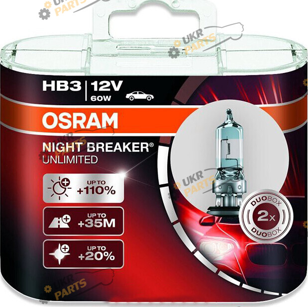 Галогеновая лампа Osram NIGHT BREAKER UNLIMITED Duo HB3 2 шт (4052899413603)
