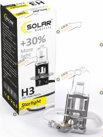 Галогеновая лампа SOLAR Starlight+30% H3 1 шт (2403)