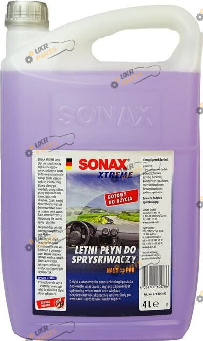 Жидкость омывателя готовая летняя Sonax Xtreme NanoPro 4 л (272405)