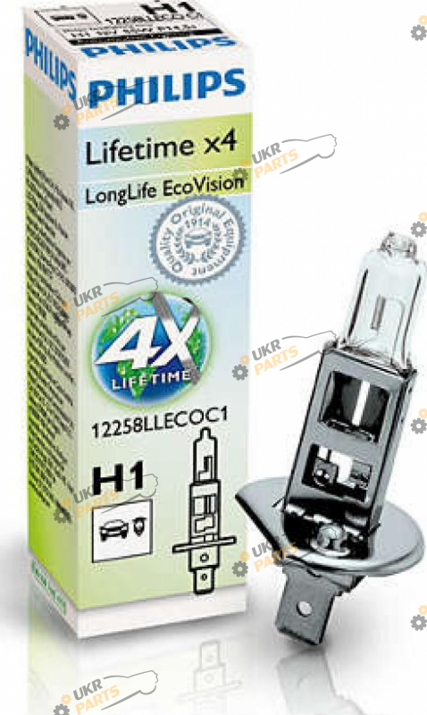 Галогеновая лампа Philips LongLife EcoVision H1 1 шт (22631)