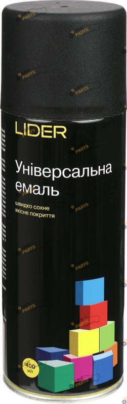 Аэрозольная краска LIDER 9005 черный мат 400 мл (9005-400 чорна  мат.)