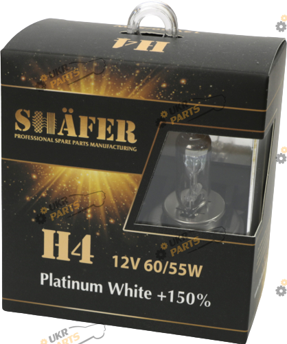 Галогеновая лампа Shafer Platinum White +150% 12v H4 2 шт (SL3004P)