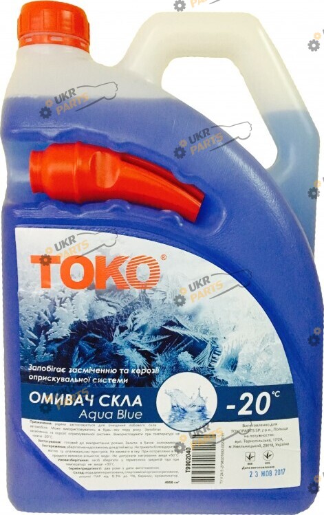 Жидкость омывателя готовая зимняя Toko Aqua Blue -20 °C 4 л (T9902040)