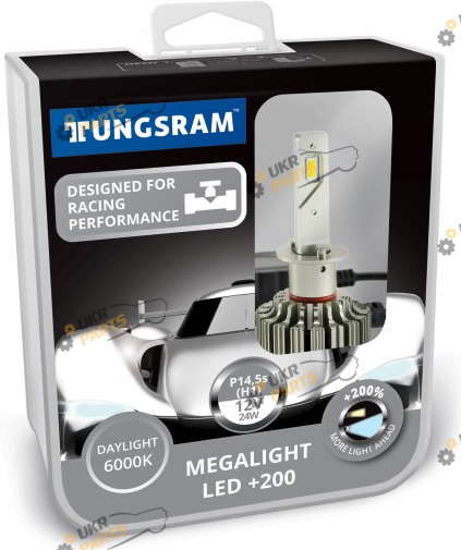 LED лампа StarLight Megalight LED +200 12V H1 24W 6000K (2 шт./коробка) H1 24 Вт (TU60410.2K)