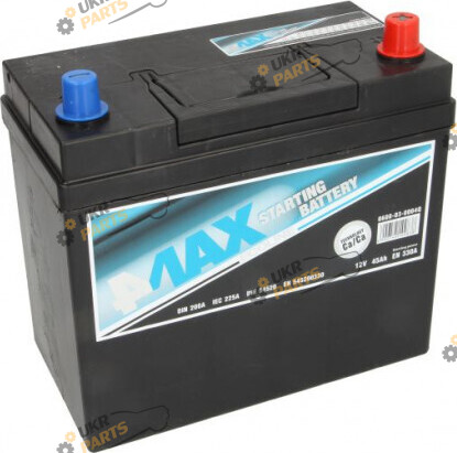 Автомобильный аккумулятор 4Max ECOLINE Asia, R+ 330 А (тонкие клемы) 45 Ач (0608030004Q)