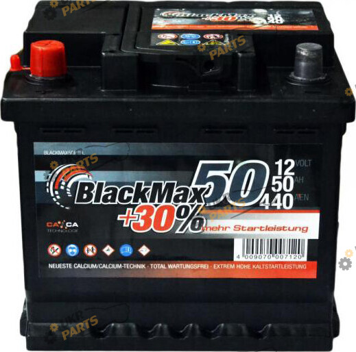 Автомобильный аккумулятор BlackMax 6СТ-50 Аз 50 Ач (B3003)