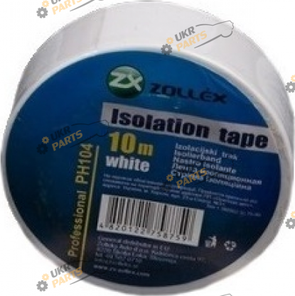 Изолента Zollex белая 10 м / (2655824)