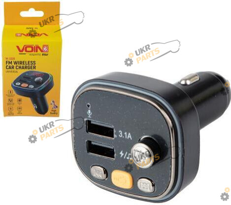 FM Трансмиттер Voin Модулятор FM, VOIN W-3320, 12-24V 2 USB 3,1A, Bluetooth 5.0, Hands-free, ambient light (W-3320)