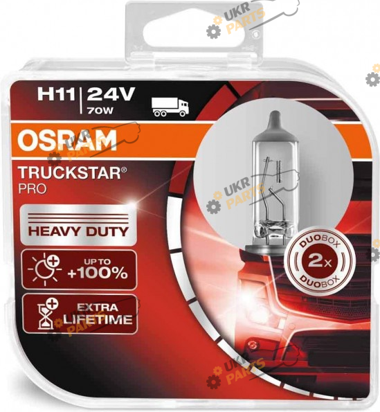 Галогеновая лампа Osram TruckStar Pro NextGen 3200K H11 2 шт (64216TSPHCB)