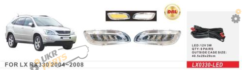 Фара противотуманная DLAA 3 Вт Lexus RX 350 2004-09 (LX-0330-LED/DRL)