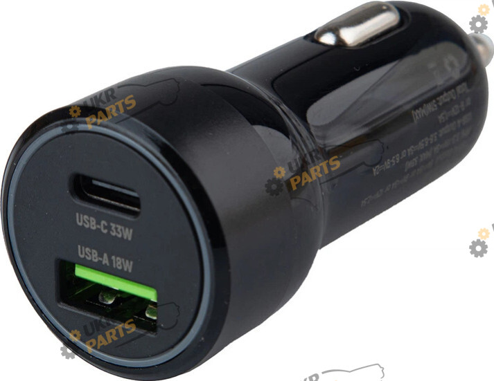Зарядное устройство Voin Автомобільний зарядний пристрій VOIN 51W, 1USB QC3.0 18W + 1PD 33W, 12/24V USB (C-51210Q)