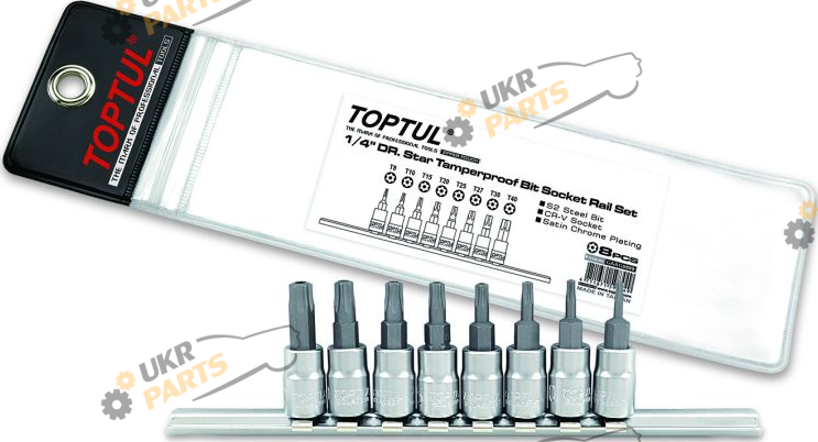 Набор торцевых головок Toptul квадрат 1/4